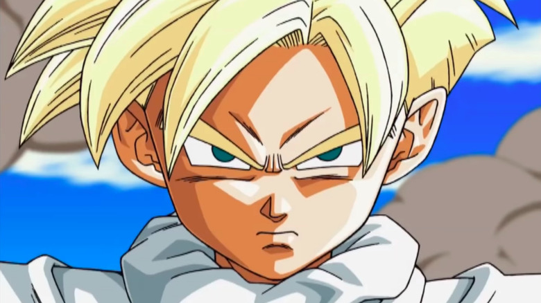 Super Saiyan Gohan glares