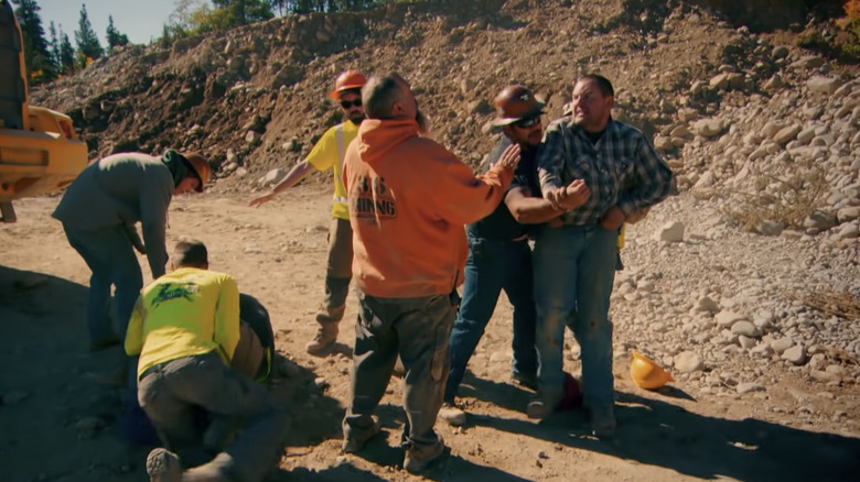 A fight breaks out on the Hoffman site