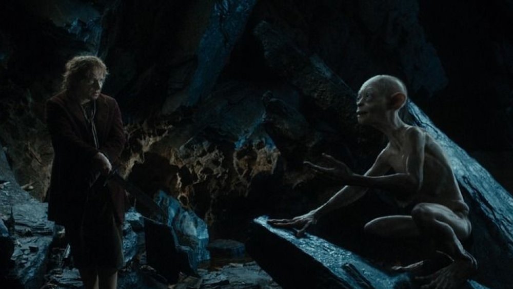 Andy Serkis and Martin Freeman in The Hobbit, Gollum