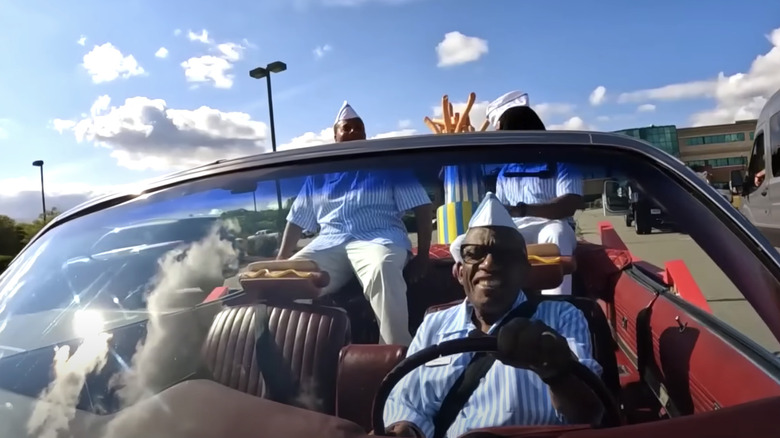 Al Roker drives the Burgermobile