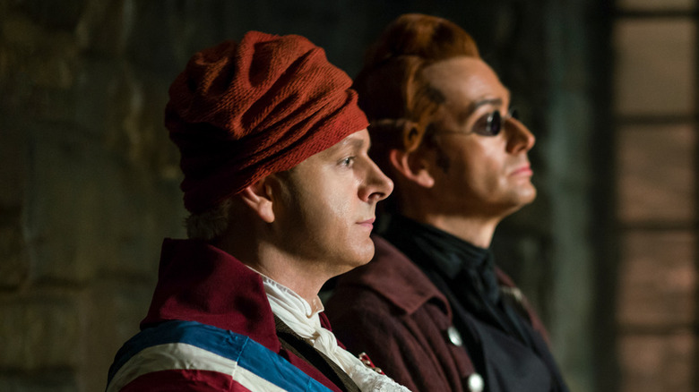 Aziraphale and Crowley in profile 