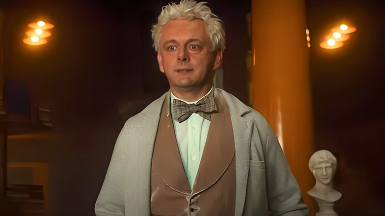 Aziraphale looking toward the left