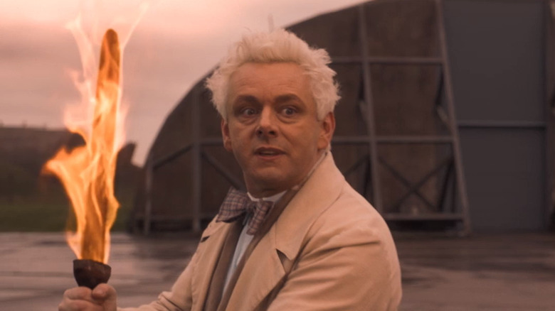 Aziraphale flaming sword