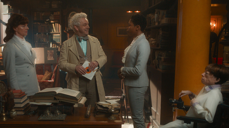 Aziraphale and angels in bookshop