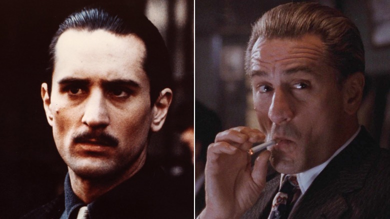 Robert De Niro in the Godfather II and Goodfellas