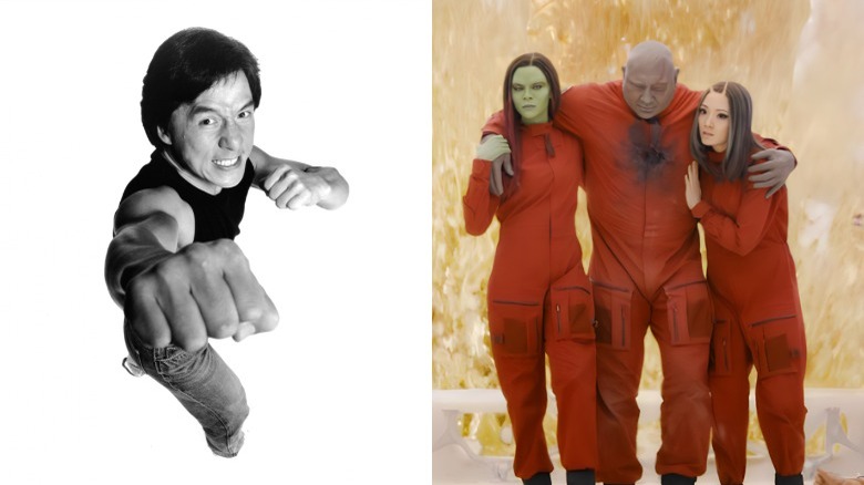 Jackie Chan & Mantis Drax Gamora walking