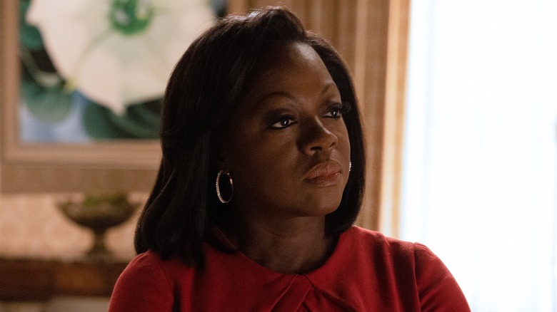 Viola Davis as Michelle Obama stares out