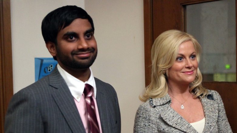 Aziz Ansari and Amy Poehler in Parks and Recreation