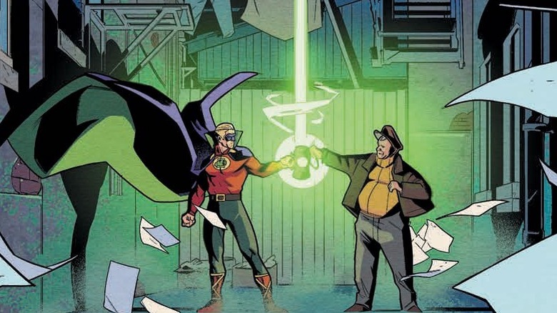 Alan Scott holding the lantern