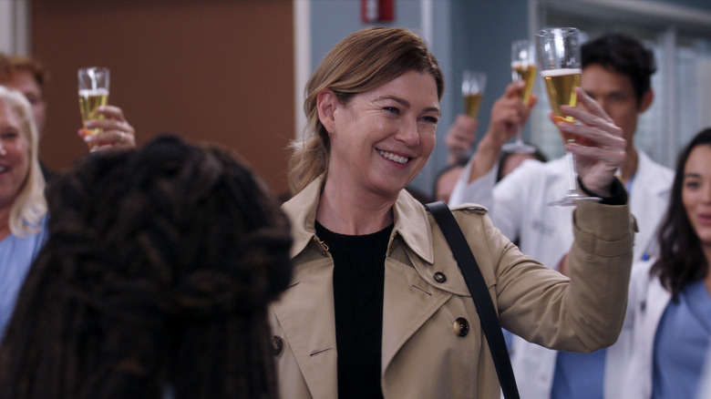 Meredith Grey offers a toast