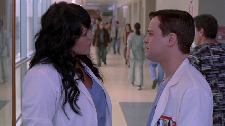 Callie and George staring at each other