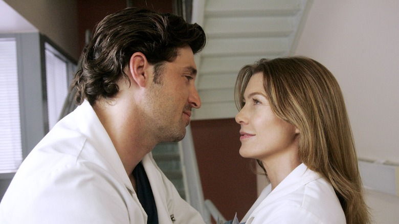 Derek and Meredith looking at each other