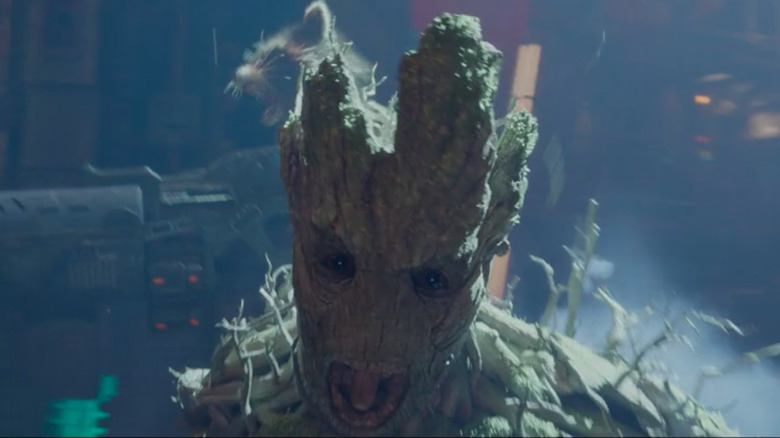 Groot and Rocket screaming while attacking