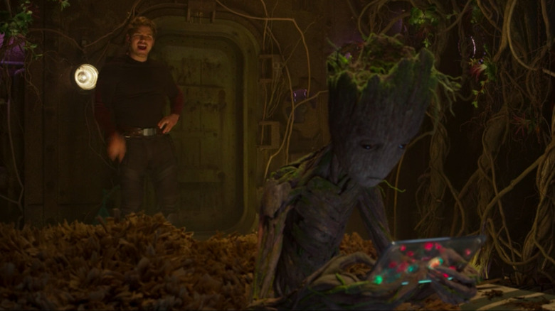 Star-Lord yells at Groot