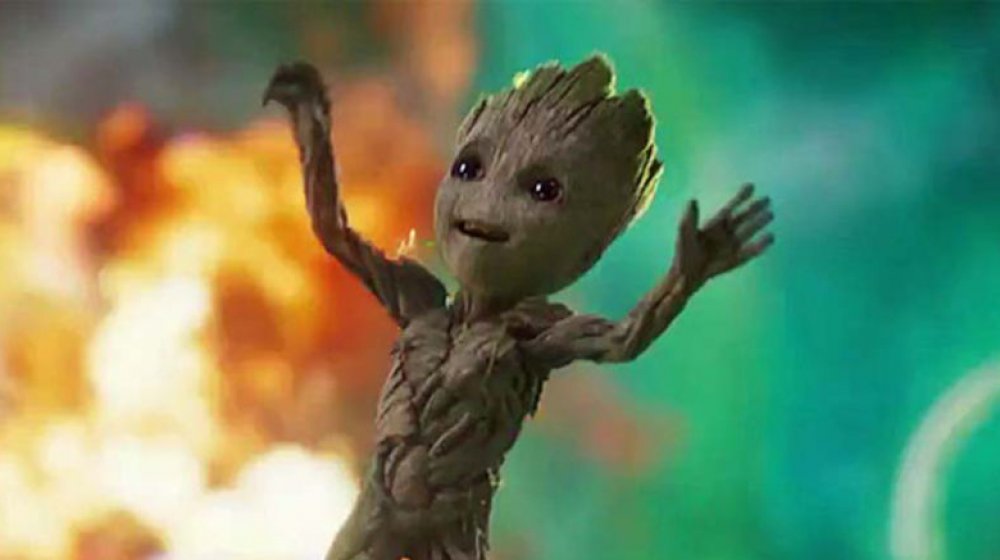 Baby Groot dancing in Guardians the Galaxy vol. 2