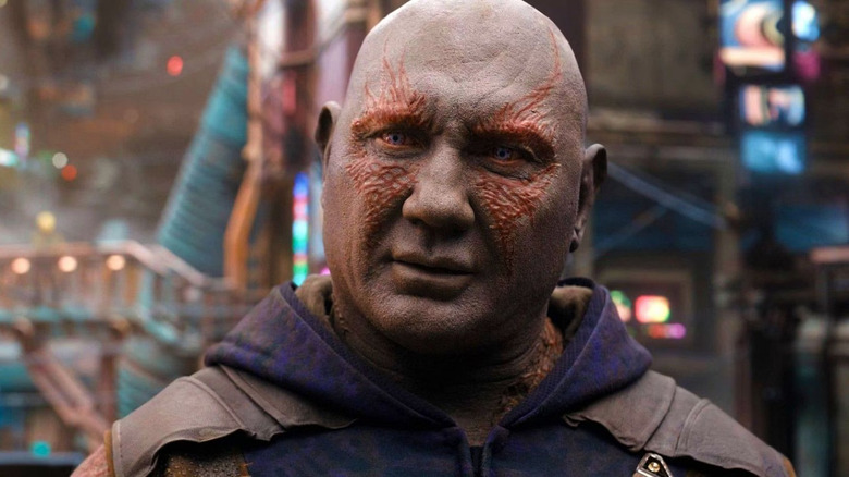 Drax looking puzzled