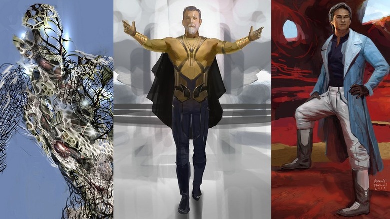 Three of the many designs Anthony Francisco conceptualized for Ego for "Guardians of the Galaxy: Vol. 2"