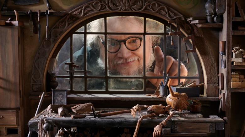 Guillermo del Toro on the set of "Pinocchio"