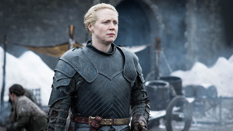 Brienne of Tarth standing in Winterfell 