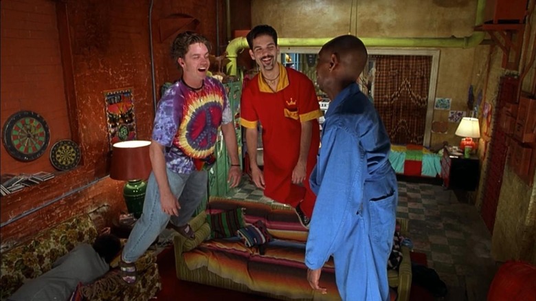 The Half Baked friends floating