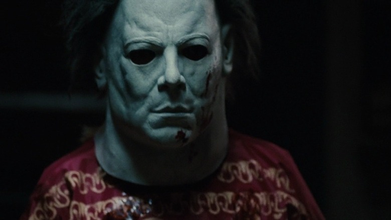 Michael Myers wearing red sweater