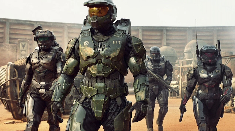 Master Chief and a team of Spartans