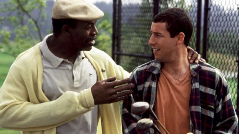 Chubbs and Happy Gilmore outside