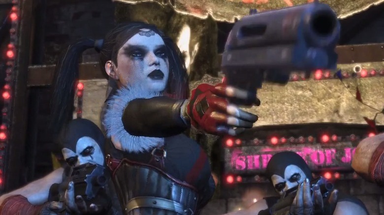 Harley pointing gun