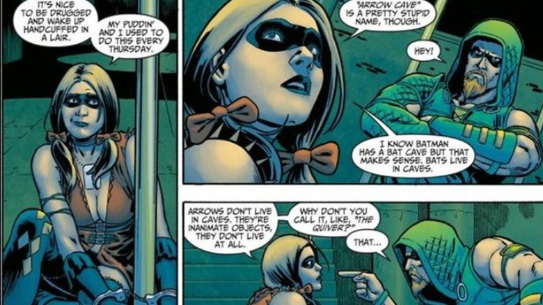 Harley naming Oliver's lair