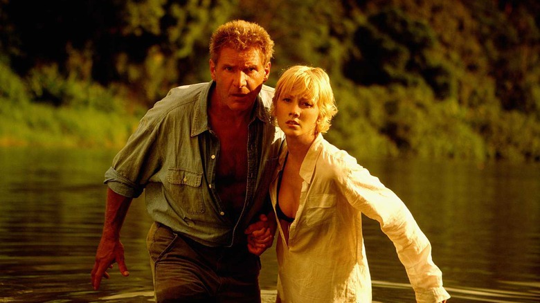 Harrison Ford and Anne Heche looking frightened