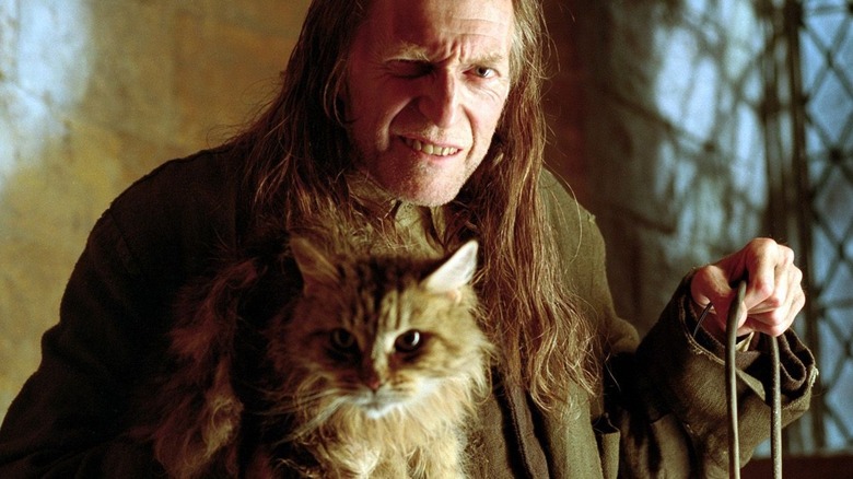 Filch holds Mrs. Norris