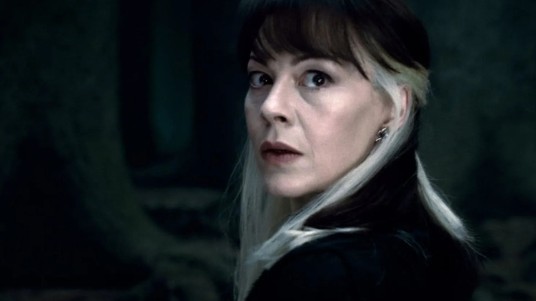 Narcissa looks over her shoulder