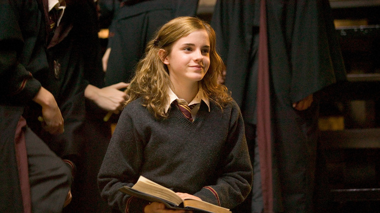 Hermione smiling curly hair