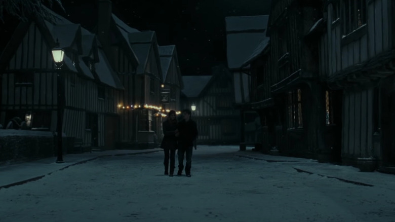 Harry and Hermione walking