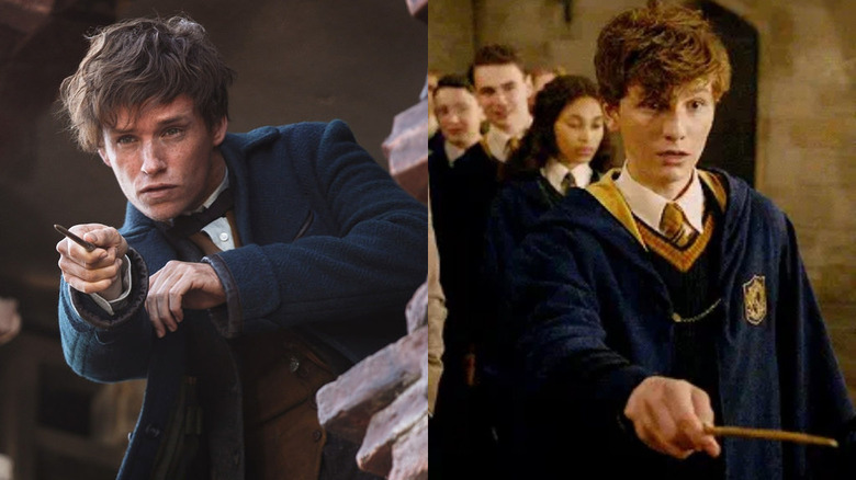 Newt Scamander pointing wand