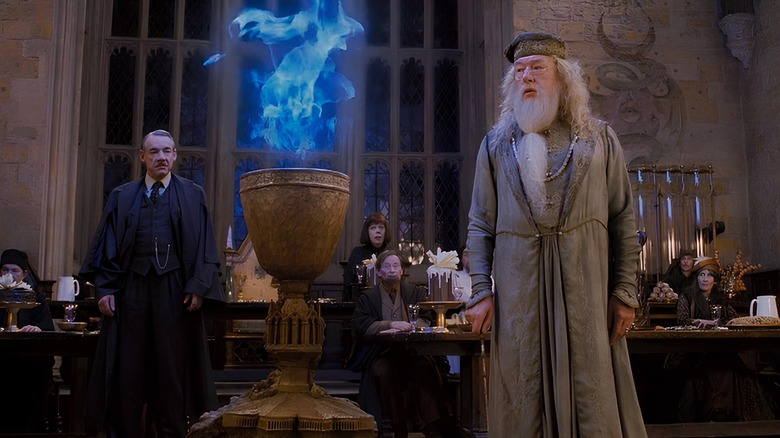 Dumbledore staring at the Goblet of Fire