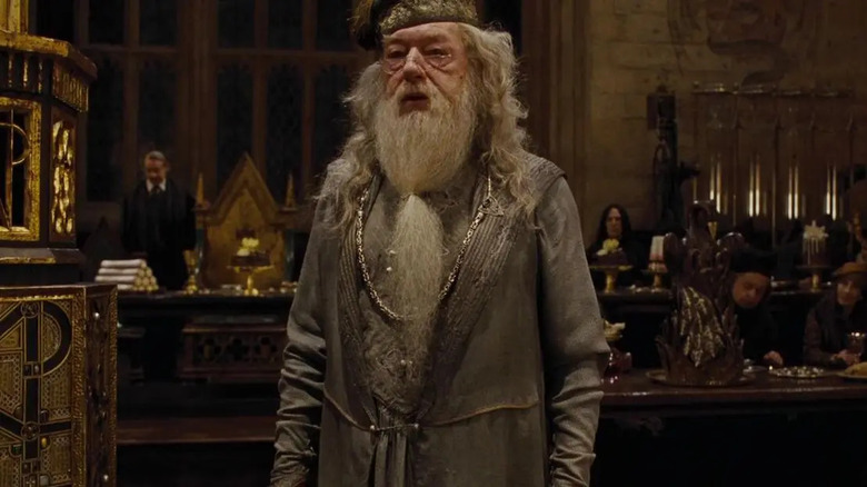 Dumbledore looking down in Great Hall