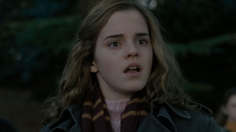 Hermione talking to Harry