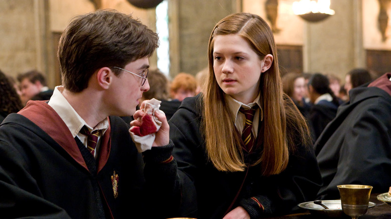 Harry and Ginny talking Great Hall