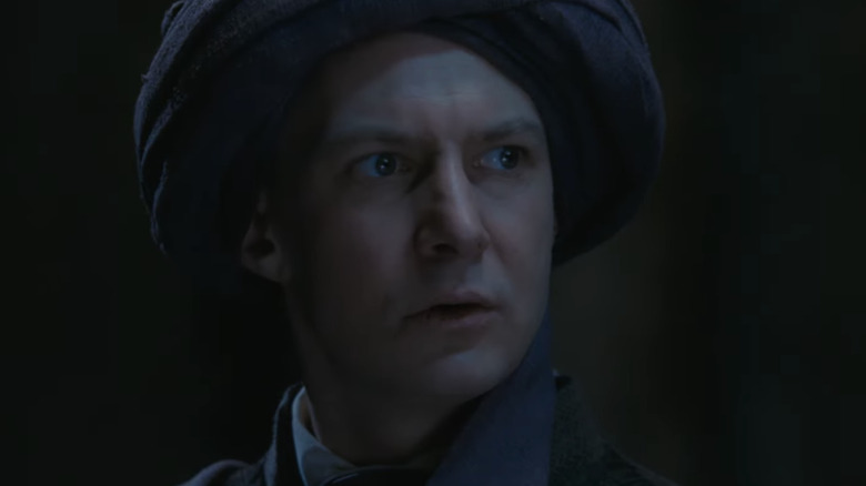 Ian Hart frowning as Professor Quirrell