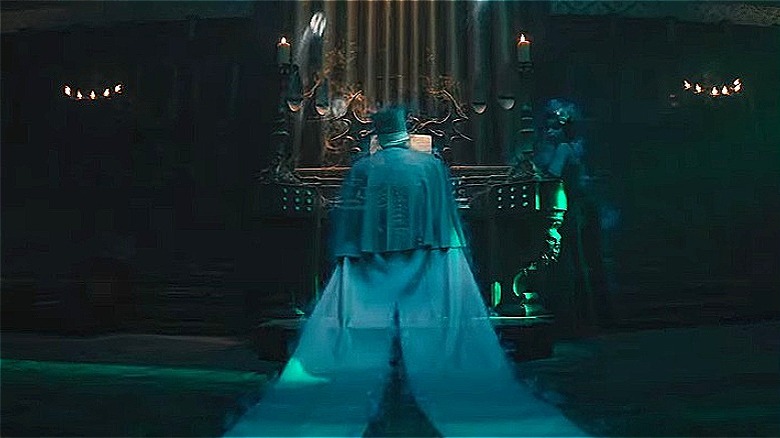 A Victorian ghost plays the pipe organ in Haunted Mansion 