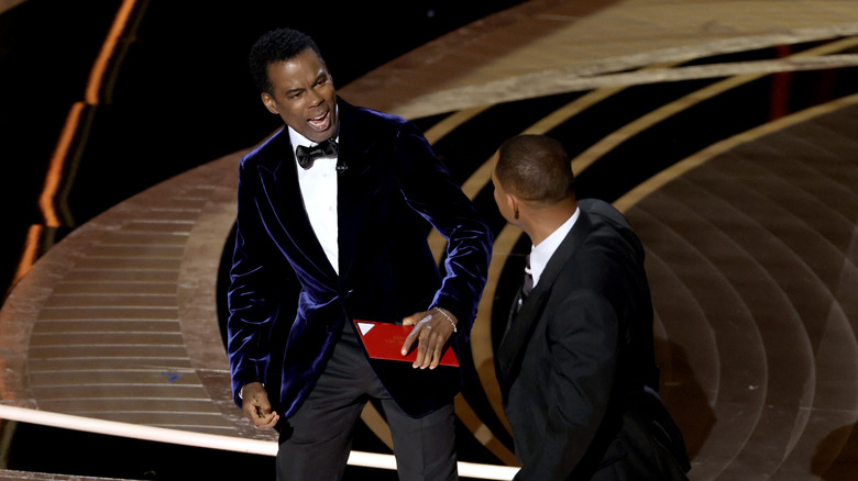 Will Smith slapping Chris Rock at the Oscars