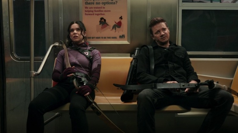 Jeremy Renner and Hailee Steinfeld in Hawkeye