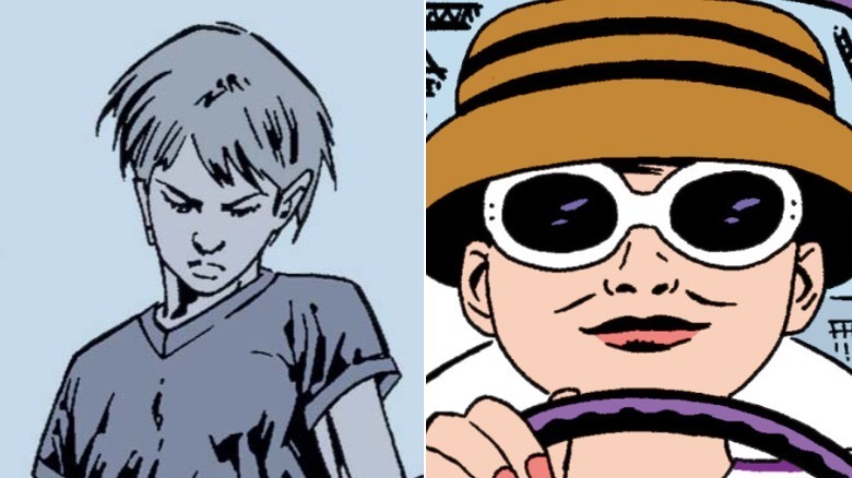 Young Clint Barton and smiling Kate Bishop