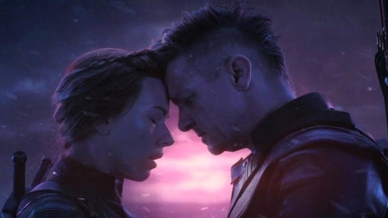 Clint and Natasha say goodbye