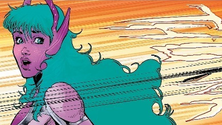 Galaxy in Hawkgirl looking surprised