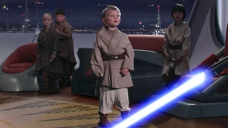 Anakin Skywalker threatening younglings