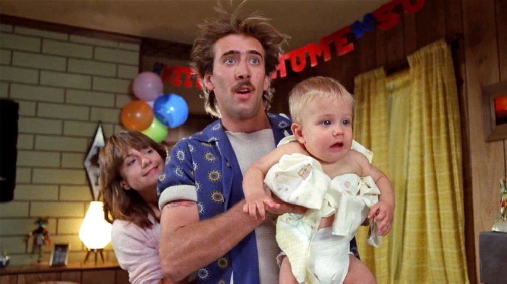 Holly Hunter and Nicolas Cage in Raising Arizona