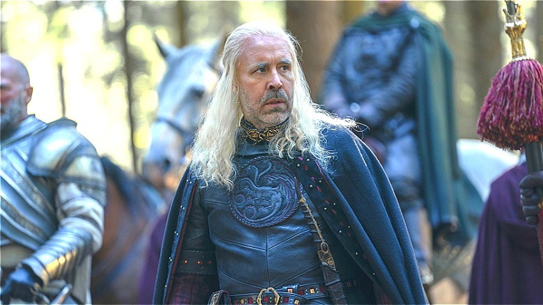 King Viserys hunting in the woods