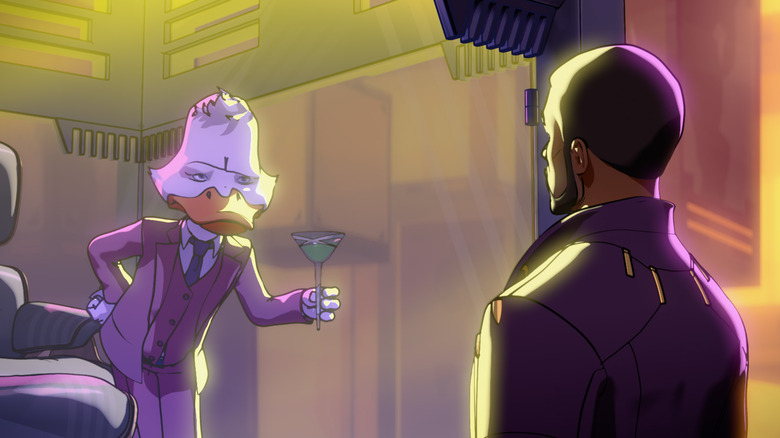 Howard the Duck talks to T'Challa